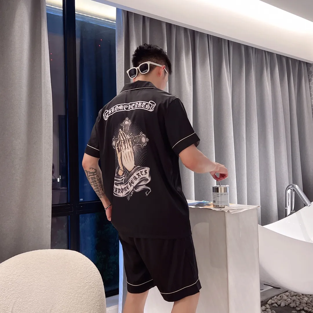 🅿️340 2024 CHROME HEARTS home wear, high-definition Korean silk fabric, skin-friendly, soft and comfortable, couple model M～XXXL